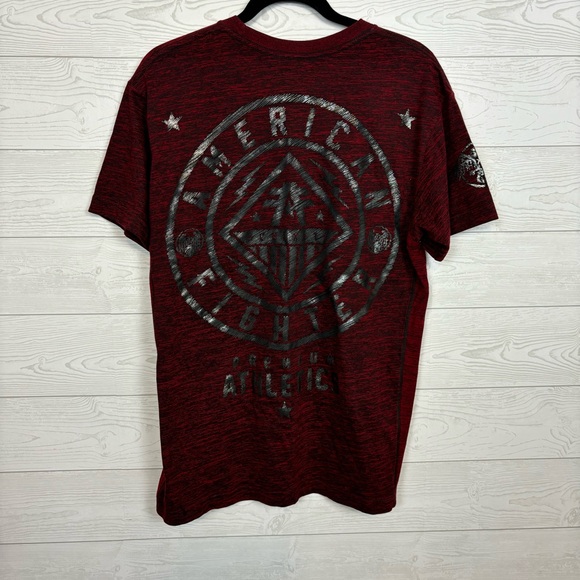 AMERICAN FIGHTER PREMIUM ATHLETICS MAROON BLACK SHORT SLEEVE TEE BUCKLE LARGE - Picture 5 of 7